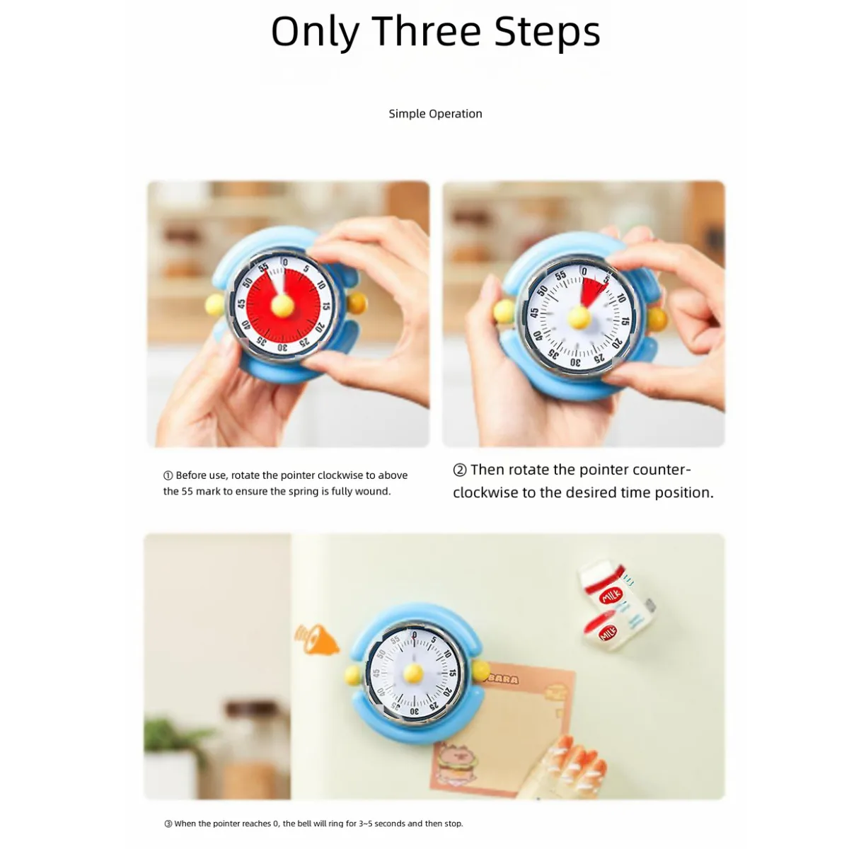 Macaron Pastel Dual-Tip Highlighter & Magnetic Mechanical Timer Set - Visual Time Management for Study, Cooking & Productivity