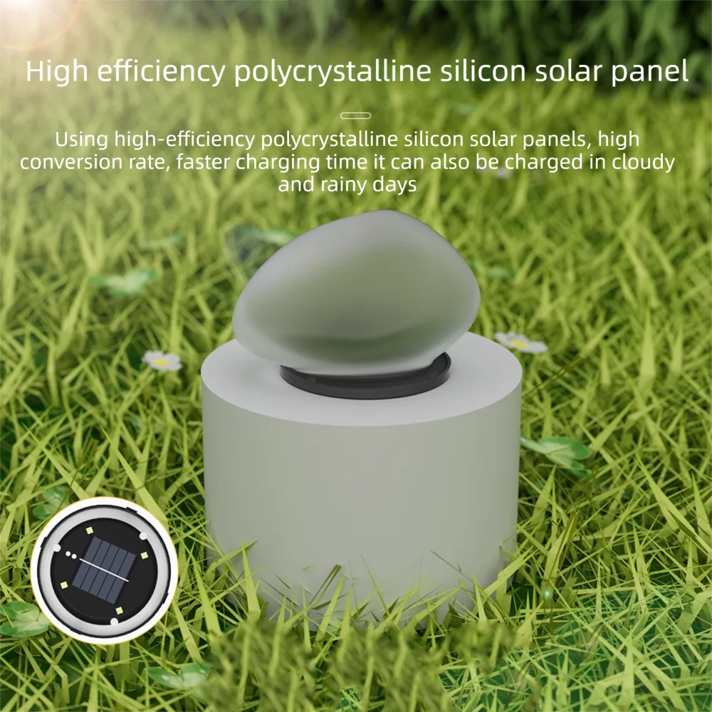 Light - Outdoor LED Rock Lamp with Solar Panel, Waterproof Landscape Lighting