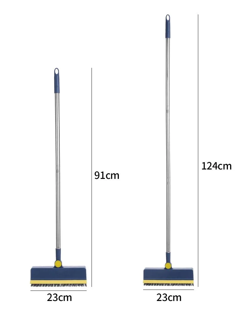 3-in-1 Window Fly Screen Cleaner Brush & Glass Squeegee with 124CM Extendable Stainless Steel Handle, One Flush to Clean