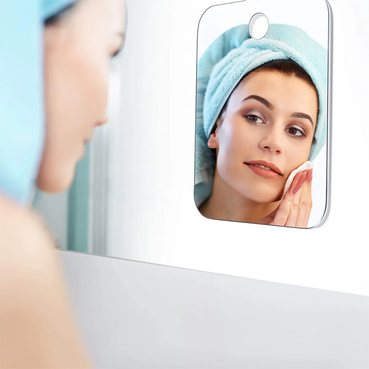 Fog Free Shower Shaving Mirror Set with Suction Cup & Razor Holder - Unbreakable Portable Traveling