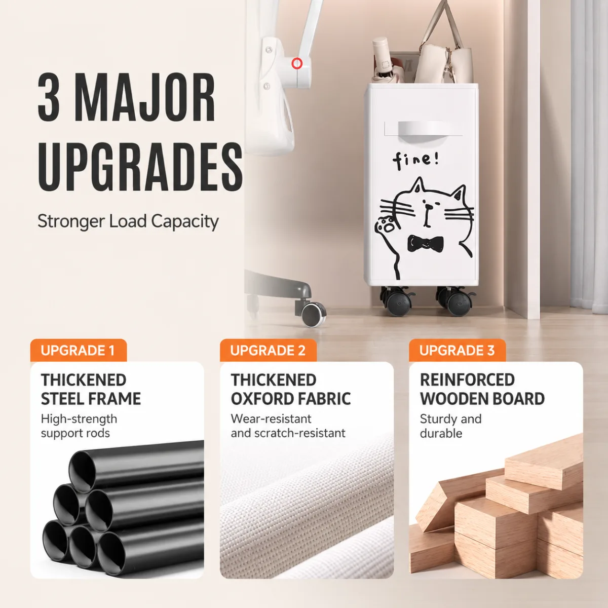28L Slim Underdesk Storage Bin & Collapsible Laundry Hamper for Office Dorm and Home