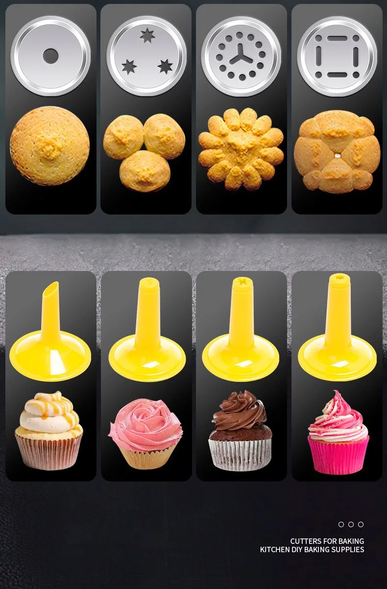 25PCS Mutifunctional Aluminum Alloy Cookie Press Set - DIY Biscuit Maker & Cake Icing Gun with 2-Gear Thickness and 20 Pattern Discs