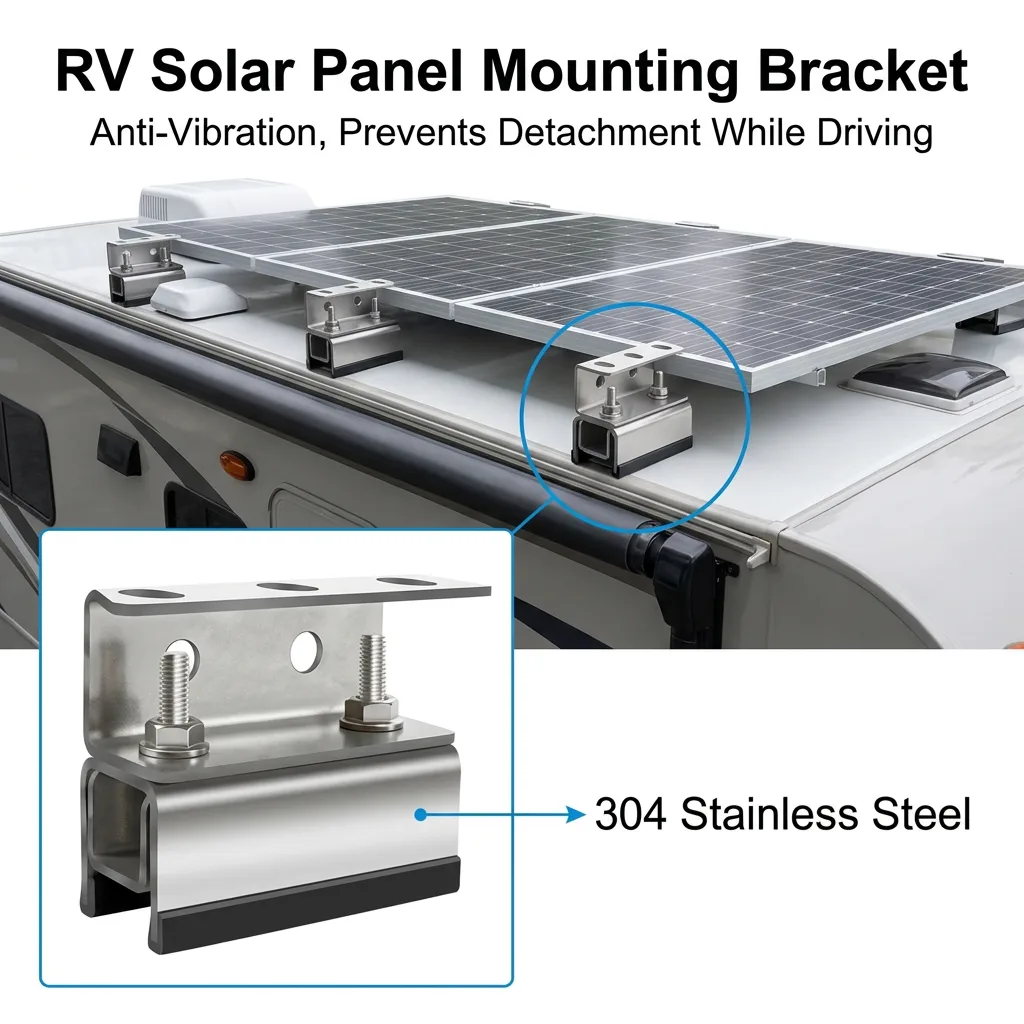 4 Pack Stainless Steel Solar Panel Mounting Brackets (Style B) - Heavy Duty Solar Panel Z-Brackets, Rustproof & Anti-Vibration Stable Fixing Mounts for RV Boat Camper Roof