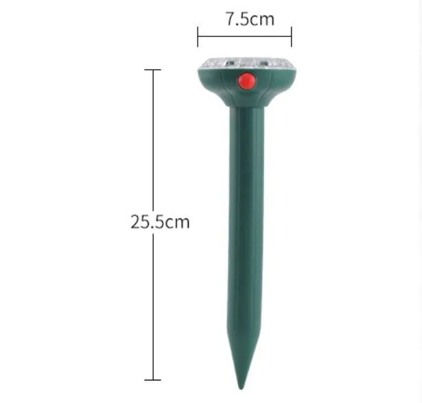 2 Pack Solar Powered Waterproof Snake & Rodent Repeller - Vibration Wave Mole Gopher Deterrent with Buzzer and Ground Stake for Garden Yard Lawn Farm