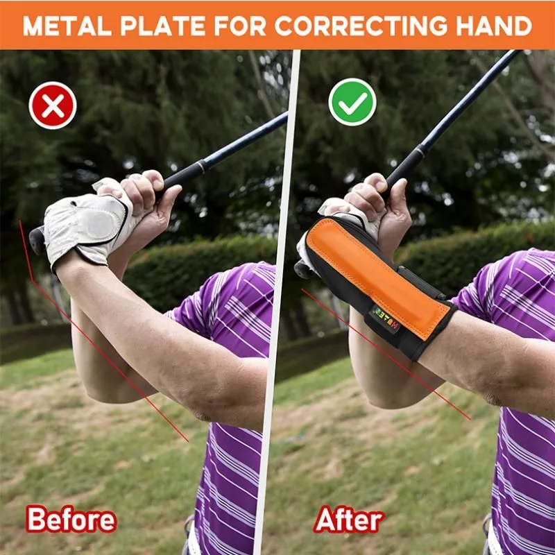 Orange Golf Wrist Training Brace - Professional Swing Corrector Support for Beginners & Practice