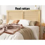 Artiss Bed Head Headboard Queen Rattan – RIBO Pine