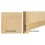 Artiss Bed Head Headboard Queen Rattan – RIBO Pine