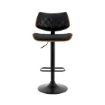 Artiss Bar Stools Kitchen Dining Chairs Gas Lift Stool Wooden Leather – Black
