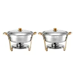 5-Star Chef 5L Chafing Dish Set 2-Pack, Food Warmer Catering Server Buffet