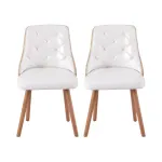 1 Set of 2 Artiss Dining Chairs PU – White