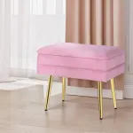 Artiss Ottoman Storage Foot Stool Vanity Velvet Pink