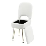 Artiss Storage Ottoman Vanity Stool Foot Stool Folding Back – White