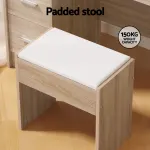 Artiss Dressing Table Set Stool 10 Led Bulbs Wood