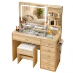 Artiss Dressing Table LED Vanity Desk Set Stool Wood
