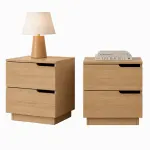 Artiss 2X Bedside Table 2 Drawers Nightstand Pine