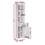 Artiss Bathroom Cabinet Storage X2 White Rattan 161cm