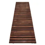 Gardeon 8FT Wooden Garden Pathway Roll-Out Straight Walkway Outdoor Backyard Charcoal Brown