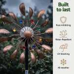 Gardeon Garden Windmill Metal Wind Spinner Solar Light Outdoor 190cmr Bronze