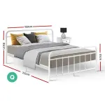Artiss Bed Frame Metal Bed Frame LEO – Queen – White
