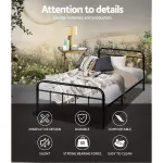 Artiss Bed Frame Metal Bed Frame LEO – Single (Black)