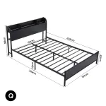 Artiss Bed Frame Queen Size with Storage Shelf Headboard Charging Station GRID