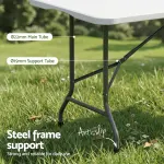 Gardeon 180cm Folding Table Portable Fold-in-Half with Handle Camping Picnic