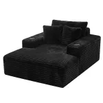 Artiss Sofa Bed Lounge Chair Sleeper Couch Chaise Single Seater Faux Fur Black