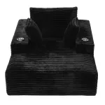 Artiss Sofa Bed Lounge Chair Sleeper Couch Chaise Single Seater Faux Fur Black