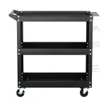 Giantz 3-Tier Tool Cart Storage Trolley Workshop Garage Pegboard Hooks – Black