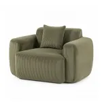 Artiss Compressed Armchair Sofa with Cushion Corduroy No Assembly Green
