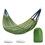 Outdoor Nylon Hammock with Tree Straps – Portable Mesh Hanging Bed for Camping, Beach, Garden, Lightweight & Durable Swing Chair – Green