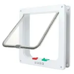 4-Way Locking Cat Flap for Small Dogs and Cats, Easy Installation, Brown, S