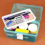 1 Piece Plastic Storage Bins With Lid and Handle, Plastic Latch Storage Box, Stackable Storage Container, Small Plastic, Purple, 18 x 9 x 10.5 cm