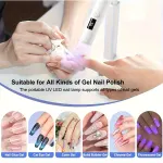 2-in-1 Nail Lamp: Handheld & Stand, 6-LED Fast Dry, Type-C Fast Charge, Smart Timer, Home/Travel DIY Nail Art Essential