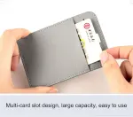 1 Pcs Leather ID Badge Holder – Horizontal, Black, Multiple Card Slots for Offices, Staff, Students, Employees
