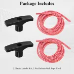 2 Pcs 41A2828 / 041A2828 Rope Handle Kit, Garage Emergency Release Pull Rope Cord Handle Kit, Fit for Chamberlain, Craftsman & LiftMaster Models, Garage Opener, Red White Emergency Pull Rope W/Handle