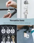 50 Pcs Key Tags 1 Inch Plastic Key Chain Tags with Metal Snap Hooks Double-Sided Writable White Tags Sturdy Key Item Identifiers for Home and Office