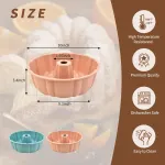 2 Pack Silicone Cake Pan Nonstick,10 Inch, Silicone Cake Molds,Pound Cake Pan, Baking Cake Pan for Jello,Gelatin,Cake,Brownie and Bread (Pink+Blue)