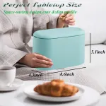 Mini Waste Bin with Lid – Blue – Small Plastic Trash Can for Bathroom Desk Kitchen Office – Removable Compact Rubbish Bin for Countertop Vanity Tabletop