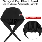 4 Pieces Working Cap with Buttons, Unisex Bouffant Working Hat with Adjustable Sweatband