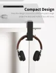Headphone Hook – Under Desk Headphone Holder with 360-Degree Adjustable Rotation, Black