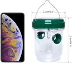 2-pack solar-powered wasp traps – Hanging wasp traps for outdoors – Suitable for wasps, hornets, bumblebees, etc. outdoors – With UV-LED light