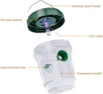 2-pack solar-powered wasp traps – Hanging wasp traps for outdoors – Suitable for wasps, hornets, bumblebees, etc. outdoors – With UV-LED light