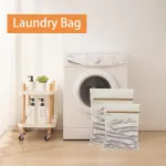6 Pack Laundry Bag, Durable Honeycomb Mesh Laundry Bags Suitable for Delicate Clothes Washing (3 Large, 3 Medium) Beige