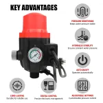 ETOSHA Water Pressure Pump Controller Auto Switch Control Electric BLACK