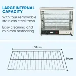 EUROCHEF Electric Food Warmer Display, 1000W, 4-Tier Stainless Steel