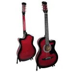 Karrera 38in Pro Cutaway Acoustic Guitar with guitar bag – Red Burst