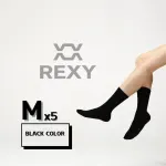 5X Rexy 3D Seamless Crew Socks Medium Slim Breathable BLACK