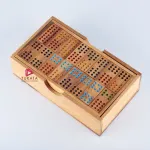 Wooden Domino Game Set Handmade Dominoes in Gift box