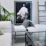 Interior Ave – Oxley Fur Bench – White & Silver